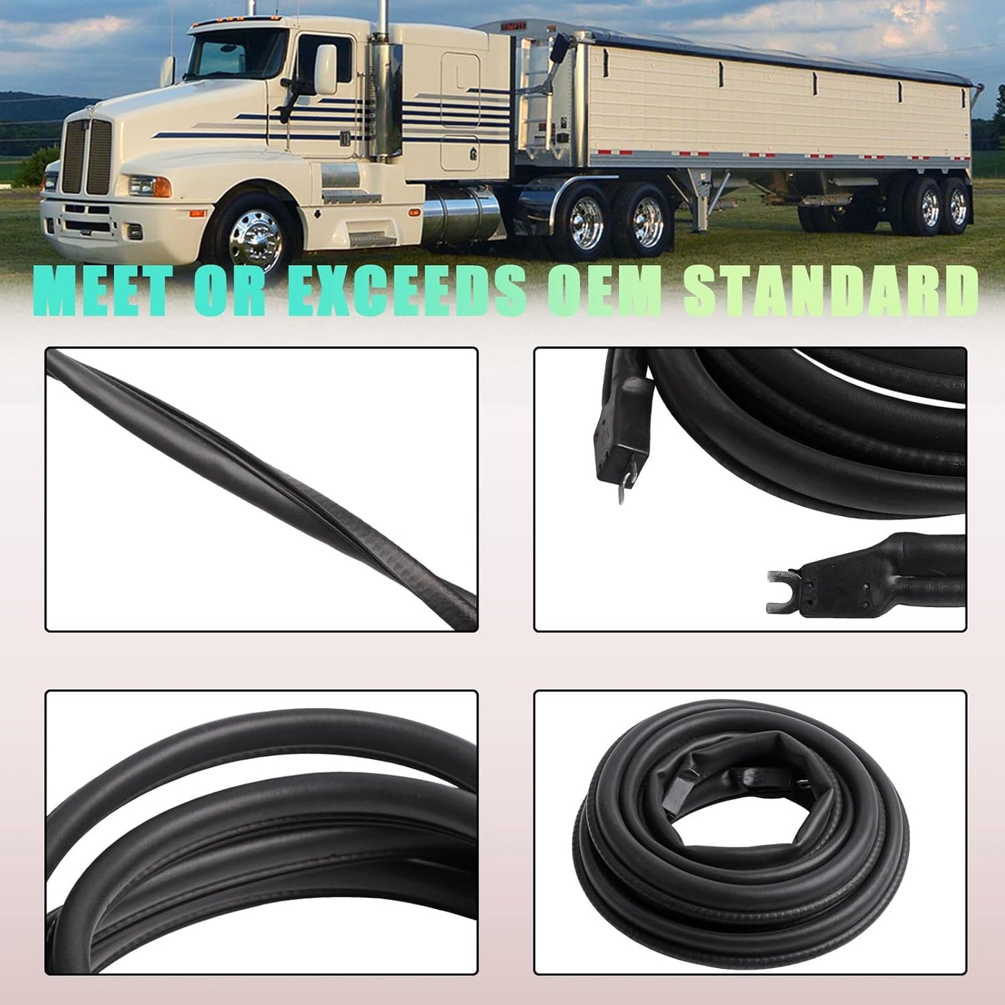 ZONFANT Cab Rubber Weatherstrip Car Door Seal Compatible with Kenworth Vehicle T600 T800 W900 with Superior Sealing and Noise Reduction, Replace#K207-482