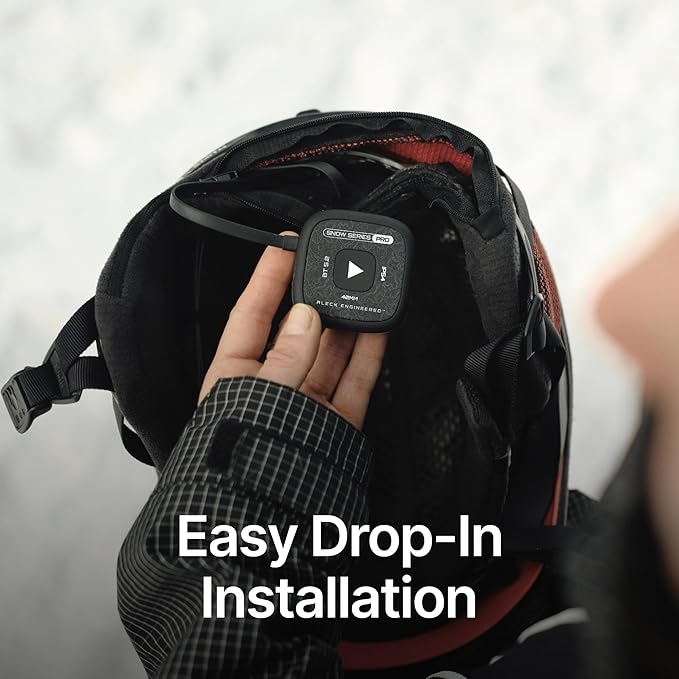 ALECK Snow Series Pro Universal Wireless Bluetooth Helmet Speakers Headphones for Ski and Snowboard Audio-Ready Helmets, Glove Friendly Controls, Microphone Headset for Hands-Free Calls