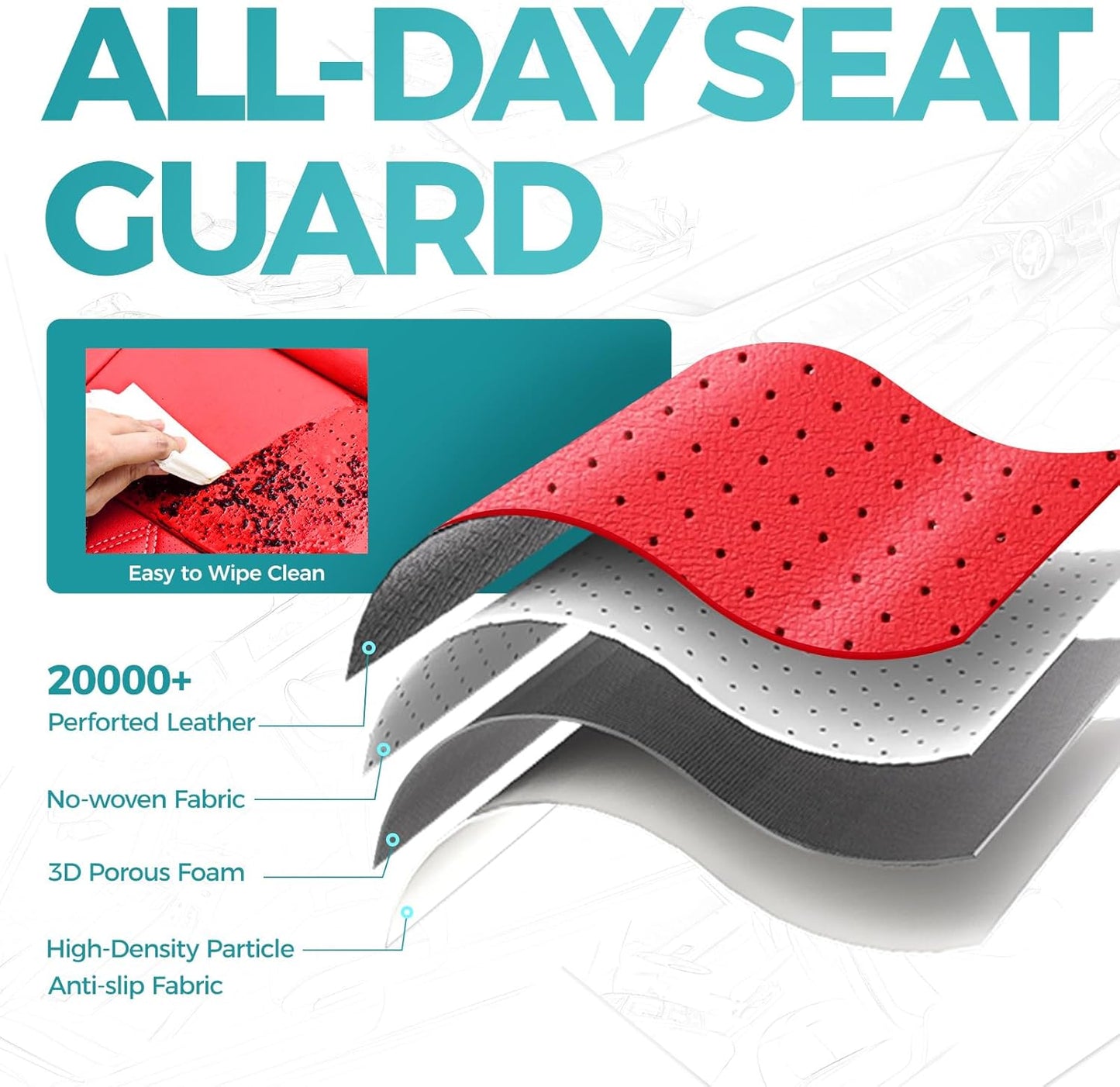 for Toyota Camry Seat Covers Hybrid XLE XSE 2018 2019 2020 2021 2022 2023 2024 - Custom Car Seat Covers Full Set, Leather Seat Cover for Cars, Waterproof Breathable Cushion Protectors Red