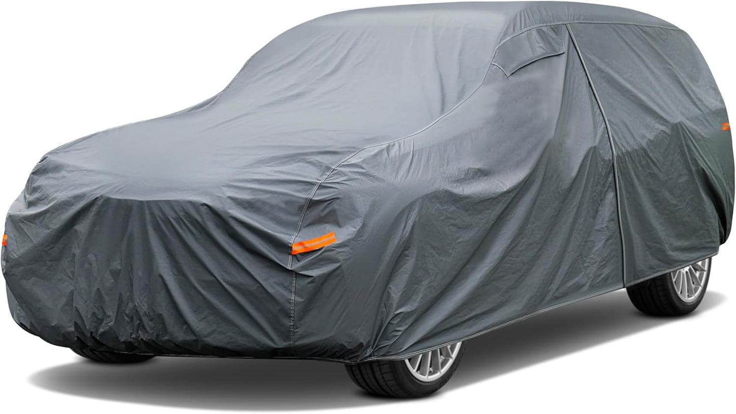 16 Layers Large SUV Car Cover Waterproof All Weather Heavy Duty, Universal Fit Toyota Sequoia, Chevrolet Tahoe, Ford Expedition, Cadillac Escalade, Lincoln Navigator, GMC Envoy Yukon etc.