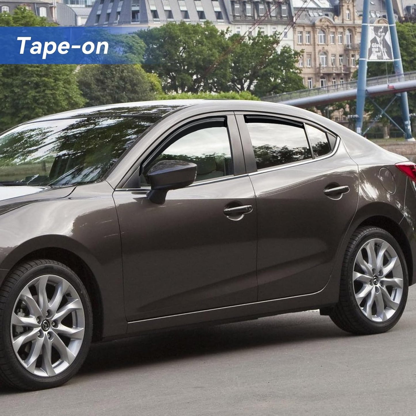 Window Visors Rain Guards Shield for 2010 2011 2012 2013 Mazda 3 Sedan, Out-Channel Window Vent Wind Deflectors Visors Shades for 10 11 12 13 Mazda 3 (Not for Mazda 3 Hatchback)