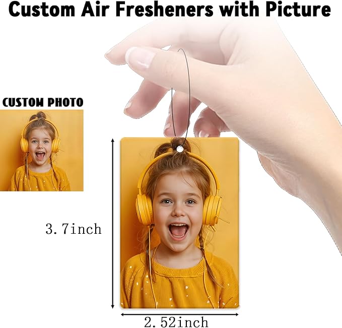 50Pcs Custom Personalized Air Freshener for Car Bulk, Personalized Double-Sided Car Air Fresheners with Photo Text Logo Customized Bulk Wedding Party Guests Souvenir Gifts (50 Rectangle)