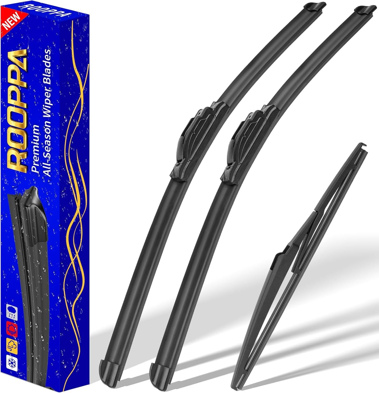 3 wipers Replacement for 2009-2016 Toyota Venza, Windshield Wiper Blades Original Equipment Replacement - 26"/22"/12" (Set of 3) U/J HOOK