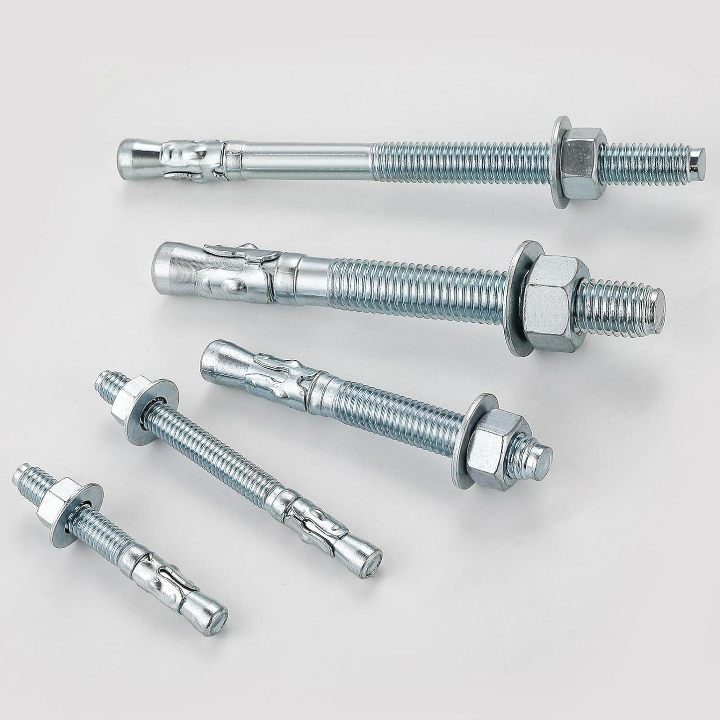 5/16x2 100Pcs Inch Standard Fasteners for Heavy-Duty Zinc Wedge Anchors for Cement and Concrete