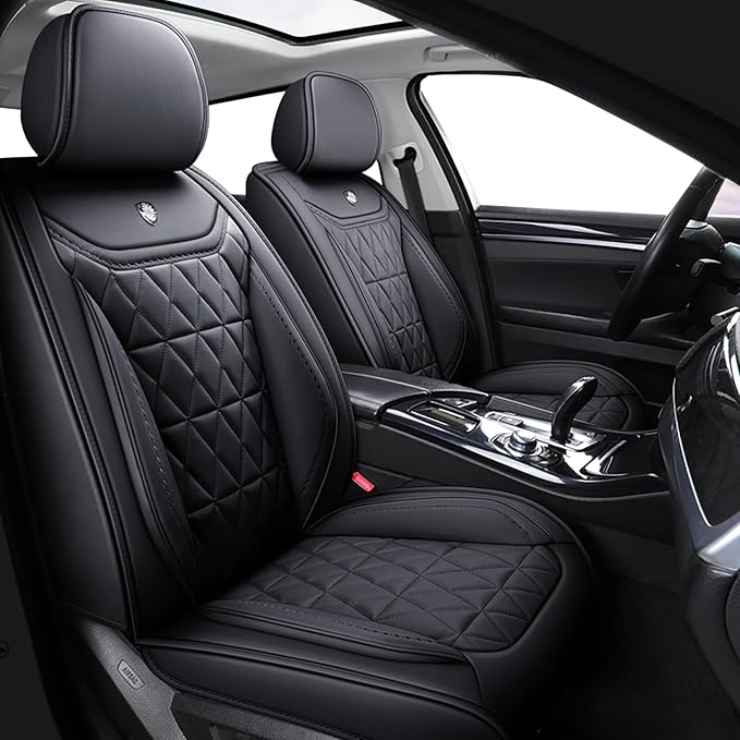 Leather Car Seat Covers,Waterproof Seat Covers 5-Seater Full Set with Airbag Compatible,Universal Automotive seat Covers for Cars,SUV,Trucks,Pickup