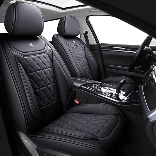 Leather Car Seat Covers,Waterproof Seat Covers 5-Seater Full Set with Airbag Compatible,Universal Automotive seat Covers for Cars,SUV,Trucks,Pickup