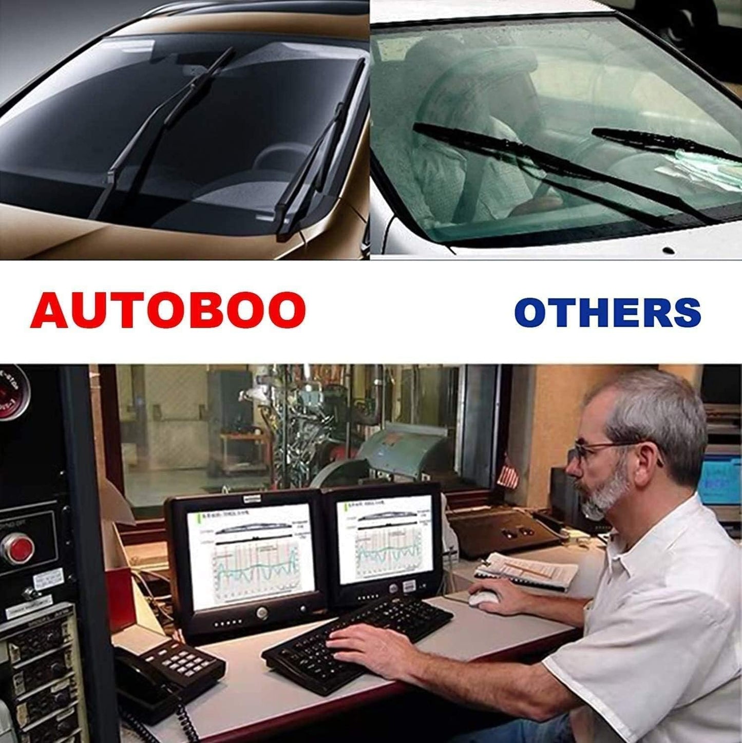 AUTOBOO 26"+20" Windshield Wipers with 16" Rear Wiper Blade Replacement for Dodge Grand Caravan 2008-2014 2015 2016 2017 2018 2019 2020 Chrysler Town & Country -Original Factory Quality (Pack of 3)