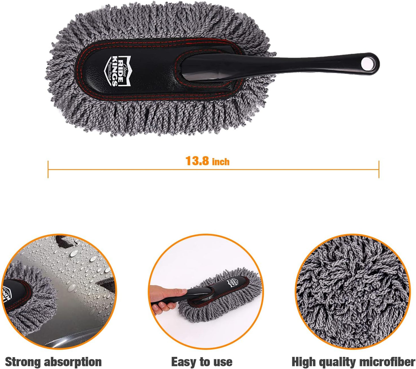Car Duster Set, Car Duster Exterior Extendable Handle, Scratch Remover Large and Small Car Brushes Remove Dust Exterior Interior of Cars and Trucks,Microfiber Car Interior Brush, 2-Packs