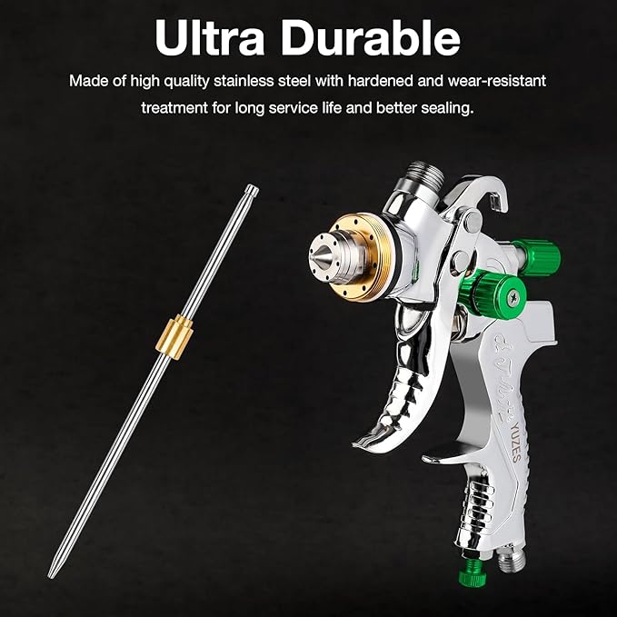 YUZES HVLP Spray Gun Kit with 1.4/1.7/2.0mm Nozzles & Air Filter with Pressure Gauge, Easy to Use Spray Paint Gun for Cars, Air Spray Gun for Painting Cars, Furniture, DIY Painting Primer, Clear Coat