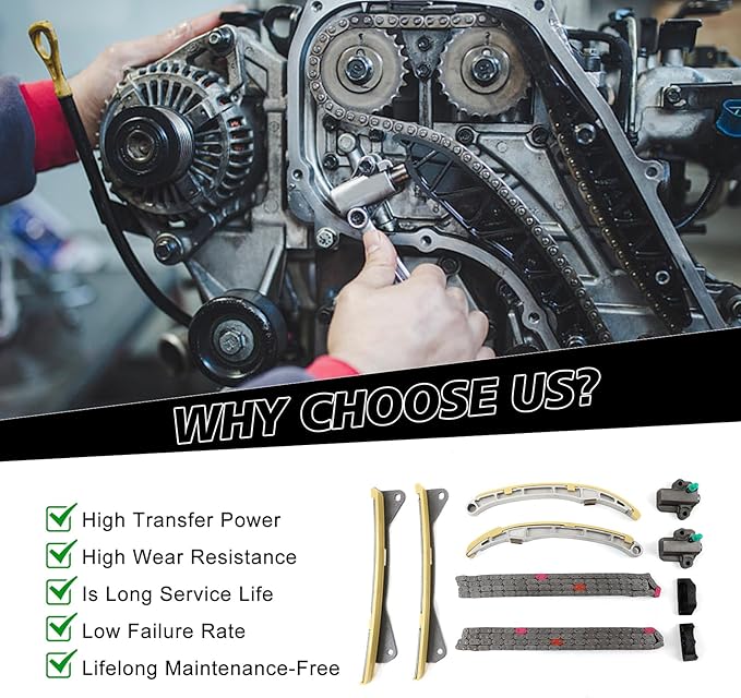 24321-3L100 Engine Timing Chain Kit Fits for Palisade Santa Fe Sorento Azera Genesis G70 G80 G90 3.3L 3.8L Replace OE 243213L100 24321-3L100
