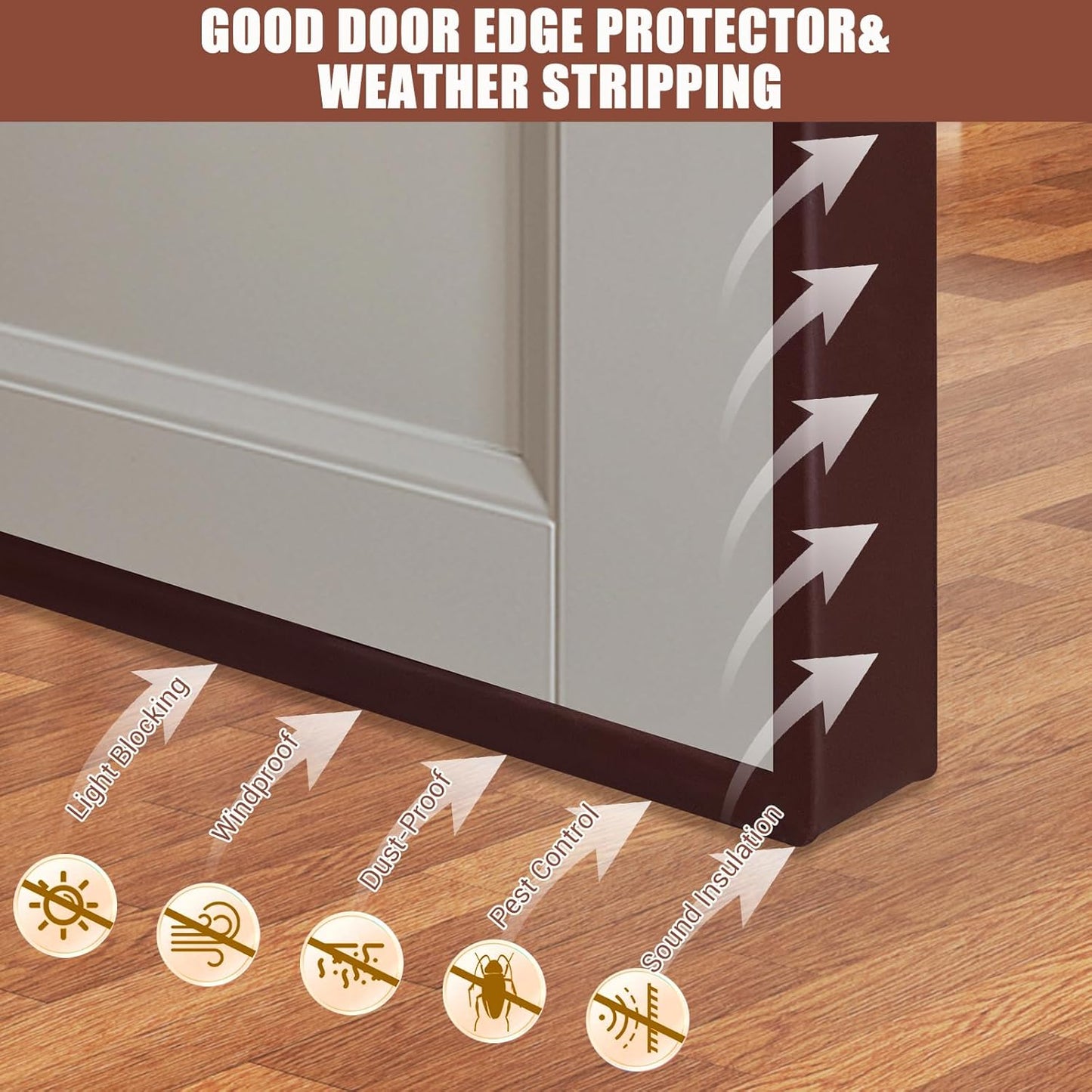 Rubber Edge Trim, Flexible Self Adhesive U Shaped Peel and Stick Edge Banding, 1-1/2"(38mm) U Channel Edge Protector, Edge Guards for Woods, Furniture, 20Ft, Brown Color