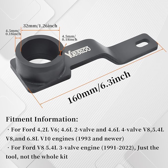 3Pcs Camshaft Holding Tool Kit with Crankshaft Positioning Tool, Compatible with Ford (F-Series Truck) F150 F250 F350 F450, Econoline Expedition 4.6L 5.4L 6.8L V8 V10, 303-557 303-448 6477 6024