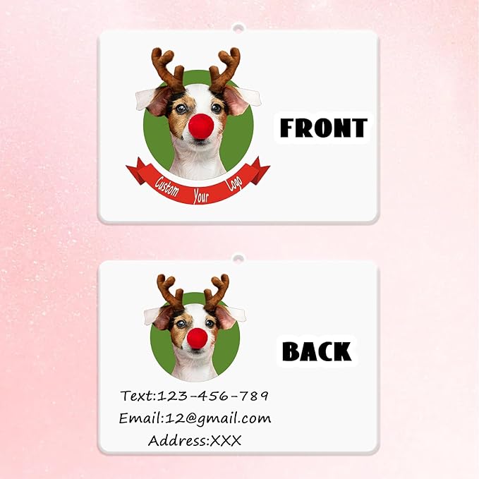 Generic Custom Logo Air Fresheners Bulk, Wholesale Personalized Double-Sided Car Air Fresheners with Picture Photo Text/Logo with Scents (10 Horizontal Version)