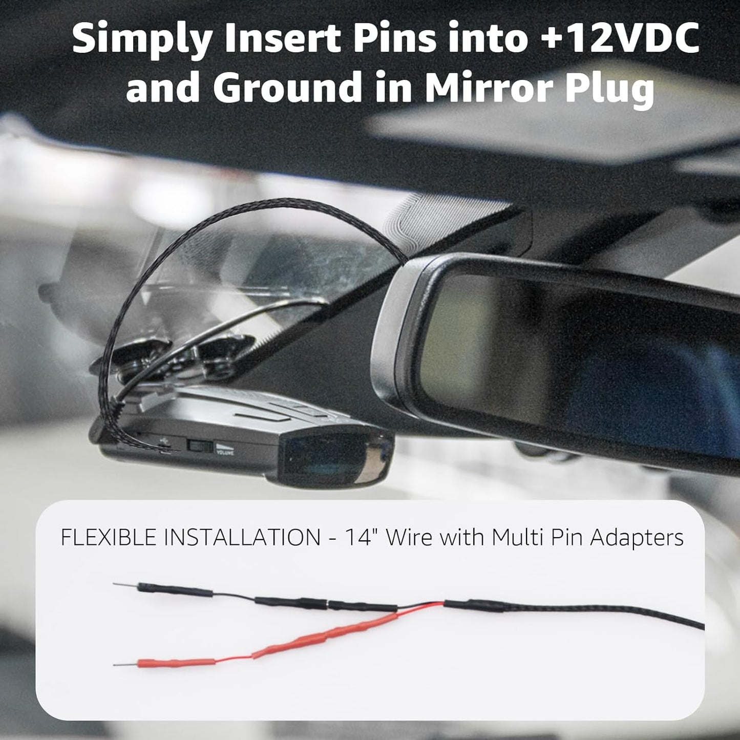 3PCS RJ11 Replacement Mirror Wire Power Cord for Uniden Radar Detectors，Fits R4 R3 R1 R7 R8 Model(3005201U)