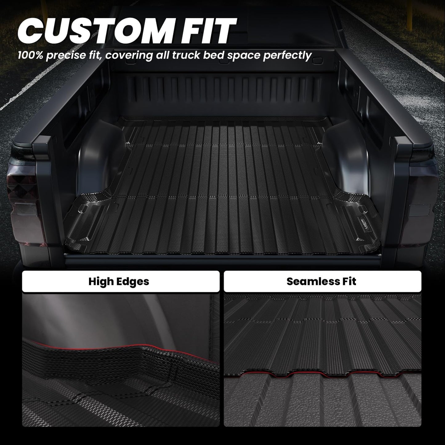 LASFIT Bed Mat 2007-2018 for Chevy Silverado/GMC Sierra 1500 (Only Fit 6.5FT Bed, Not Fit 5.8 FT/8.1FT Bed) & 2007-2019 Silverado/Sierra 2500HD & 2011-2019 3500HD, 2007 New Body Only