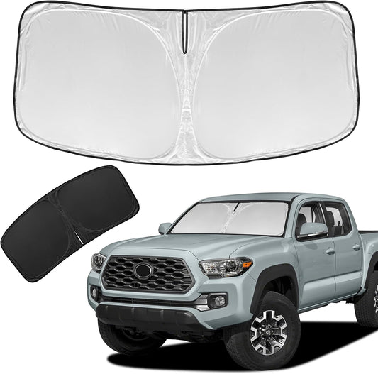 for Toyota Tacoma 2016-2023 2024 2025 2026 Sun Shade Sunshade Windshield Cover - 4 Layers Front Window Shade Custom Fit Tacoma 2Dr 4Dr Pickup Sun Visor 240T Shade Blocks UV Rays Car Accessories