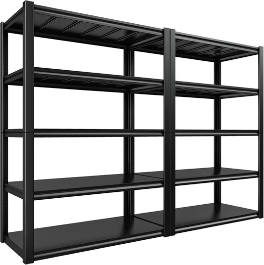 REIBII Garage Shelving 48.2" W Storage Shelves 3000LBS Heavy Duty Shelving Adjustable Metal Shelf Industrial Pantry Shelves for Basement Garage Warehouse 72.2" H x 24.2" D x 48.2" W, 2 Pack
