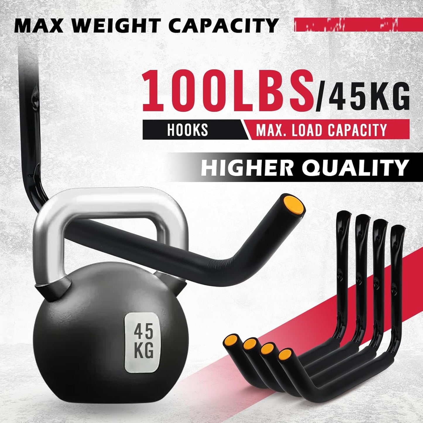 SEDY 4-Piece 15" 100 Lbs Heavy Duty Garage Storage Hooks, Kayak Storage Rack Garage Hooks Jumbo Arm Kayak Wall Mount for Hanging Surfboard Snowboard Paddle Board Ladders Bikes