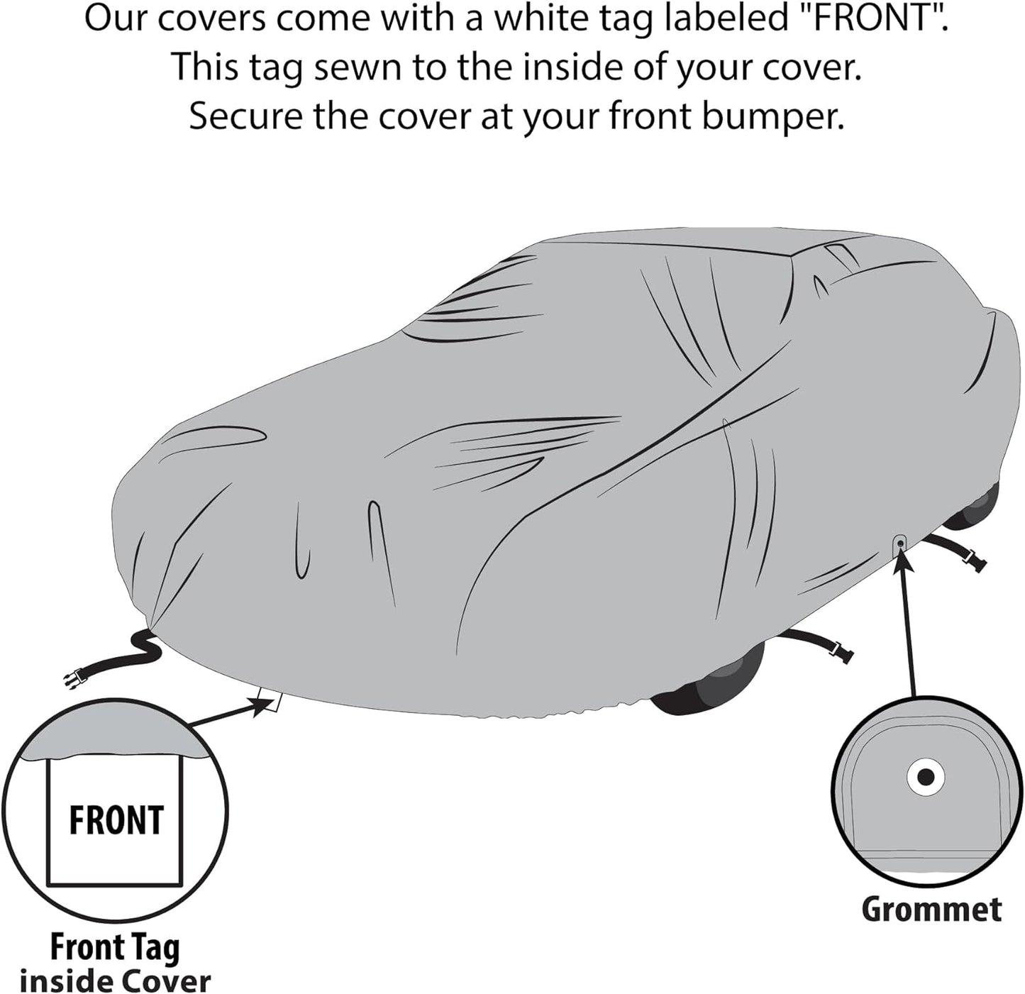 5 Layer Car Cover for Cadillac Brougham 1988-1992 Sedan 4-Door Semi Custom Fit Full Coverage Heavy Duty All Weather Protection Breathable Dust Wind Shield
