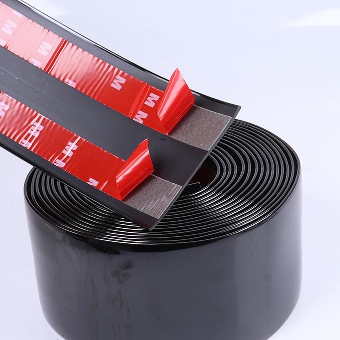 2"(50mm) Automotive Trim Molding 5FT Heavy Duty Car Side Moldings Self Adhesive UV Protected Scratch-Proof for Truck RV Boat Exterior Interior Body Door Window Bumper, Glossy Black