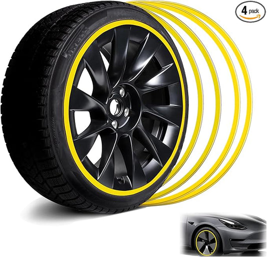 Car Wheel Rim Protectors Guard, 19" Automotive Wheel Anti-Scratch Protector, with Aluminium Alloy Material, Strips for Curb Rash Prevention, Wheel Accessories Suitable for for Cars,Trucks,Tesla, 4PCS