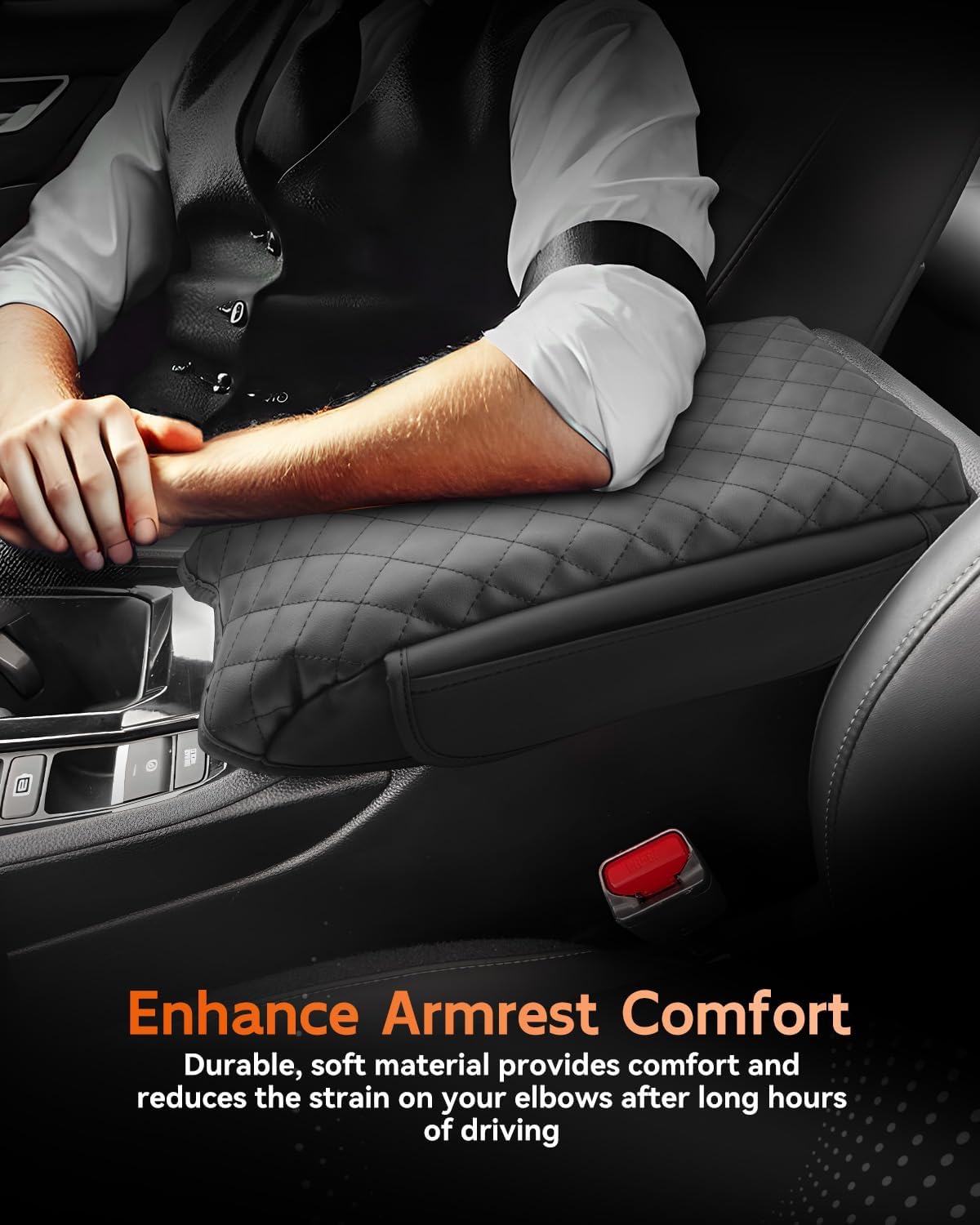 CDEFG for Honda Accord 2023-2025 Center Console Cover Armrest Box Cover for Accord (LX,SE) 2023 2024 2025 Accessories Console Arm Rest Protector 2 Side Pocket