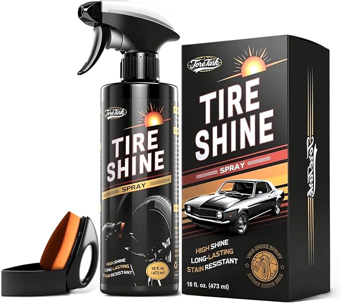 Tire Shine Spray, Ceramic Tire Coating, Not a Dressing, 16 fl oz No Sling/Non-Greasy for Durable Black Wet Tire, Long Lasting UV Protection for Car, Truck & SUV Easy to Apply