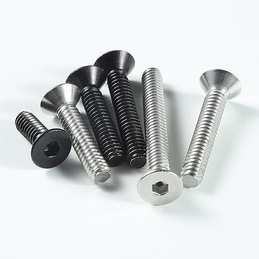 1/4-20 Bolt, 1/4-20 x 3/4 Inch Flat Socket Head Screws 15Pcs, 304 Stainless Steel 18-8 Countersunk Bolts, Full Thread, with Hex Spanner