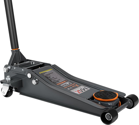 3-Ton (6600lbs) Low Profile Hydraulic Heavy-Duty Steel Floor Jack with Dual Pistons Quick Lift Pump, Home and Workshop Car Maintenance for Various Vehicles (Orange, 3 Ton Low Profile)