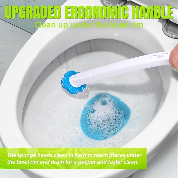 KOKL Disposable Toilet Bowl Wand Refills, Toilet Refill Pads, Disposable Toilet Brush Heads for Bathroom Cleaning, 48 Count