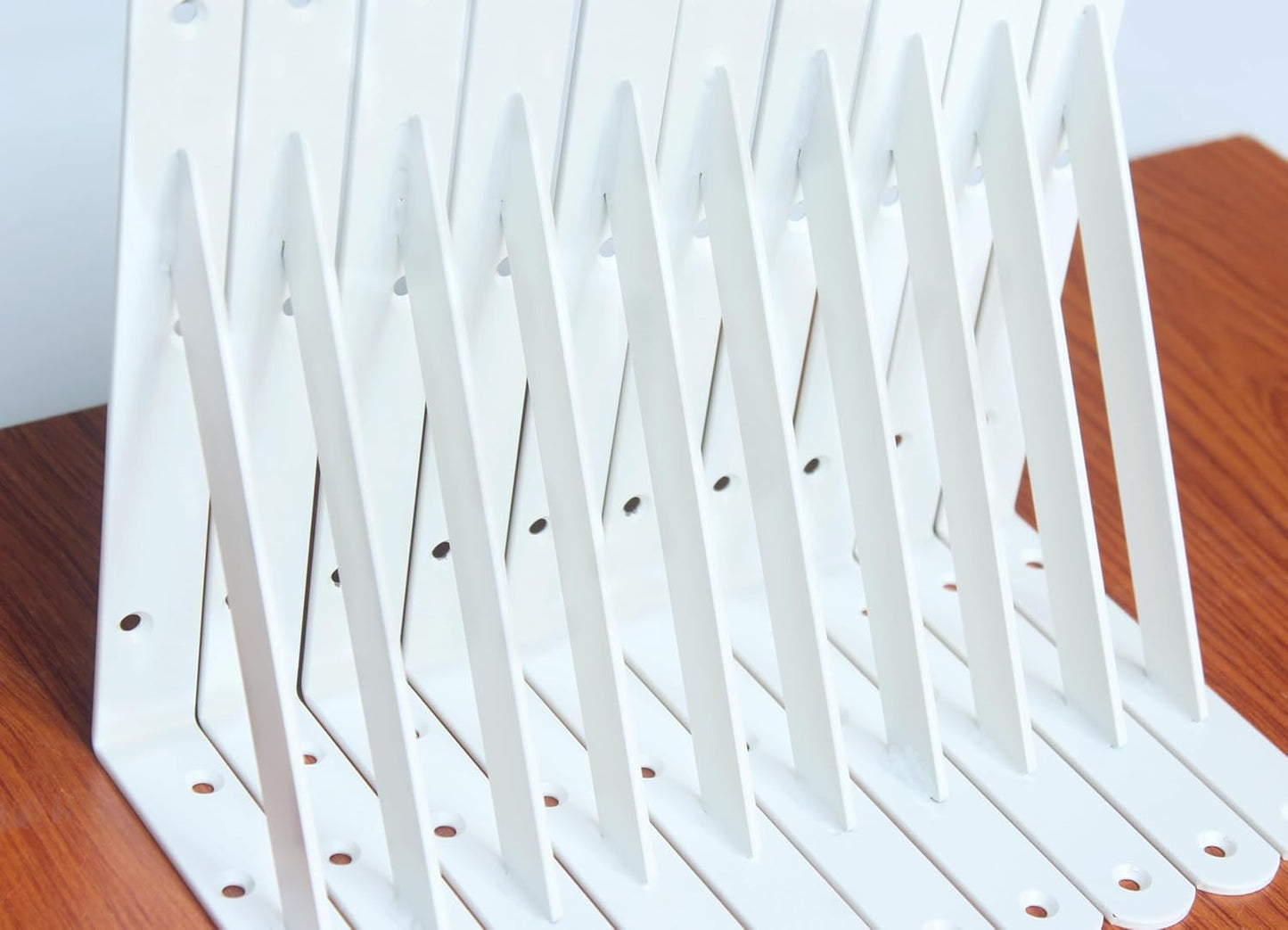 16 Pack L8 x H 6" White Heavy Duty Shelf Brackets with Screws Metal Shelf Brackets Shelf Support Angle Brackets for Shelves L Brackets Heavy Duty Floating Shelf