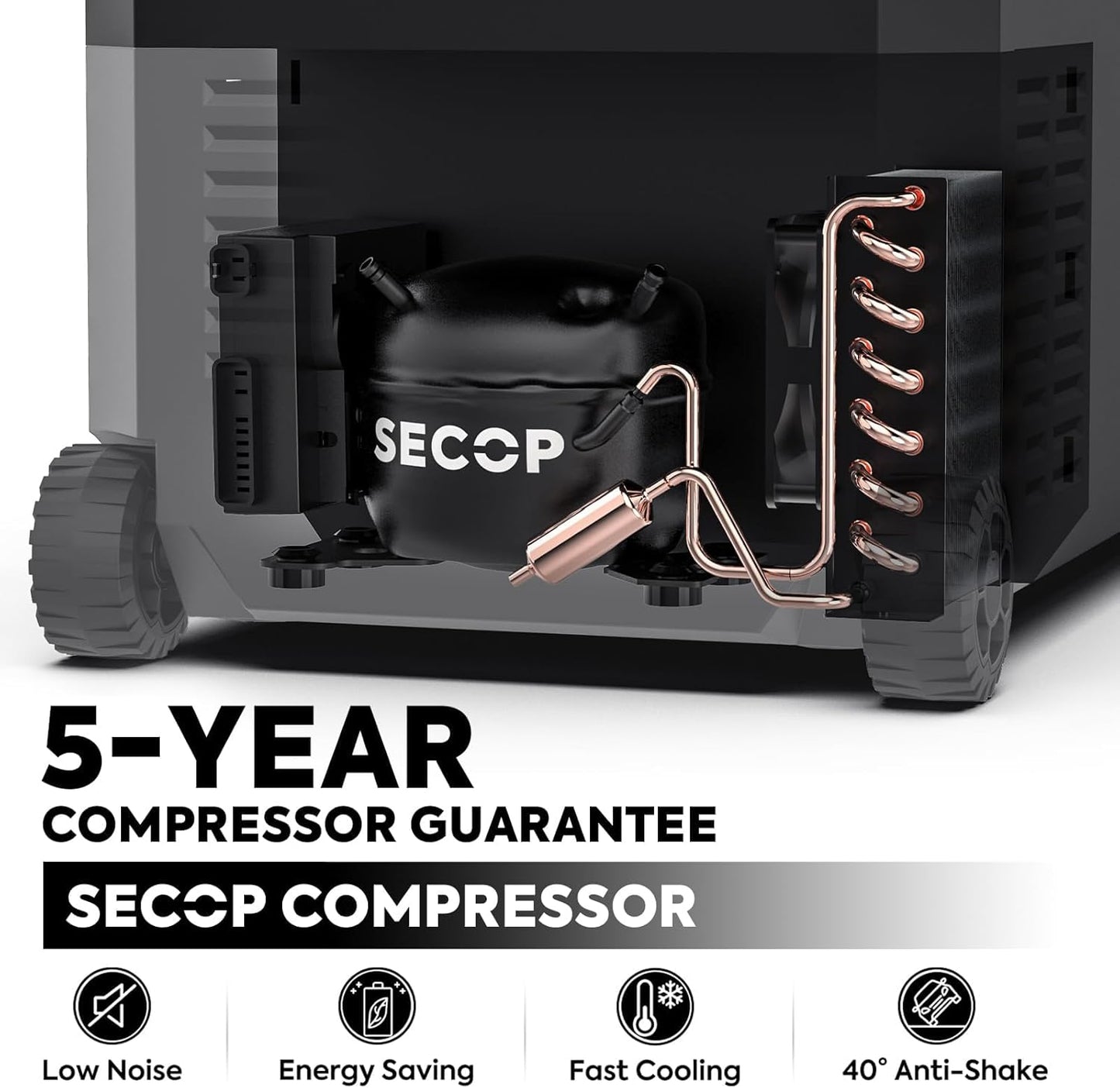 ICECO JP30 Pro 12 Volt Refrigerator, Portable Fridge Freezer Powered by SECOP Compressor, 31 Quart Car Fridge 12/24V DC 110~240 Volt AC, -4℉-68℉, Refrigerator for Car, Camping and Home Use