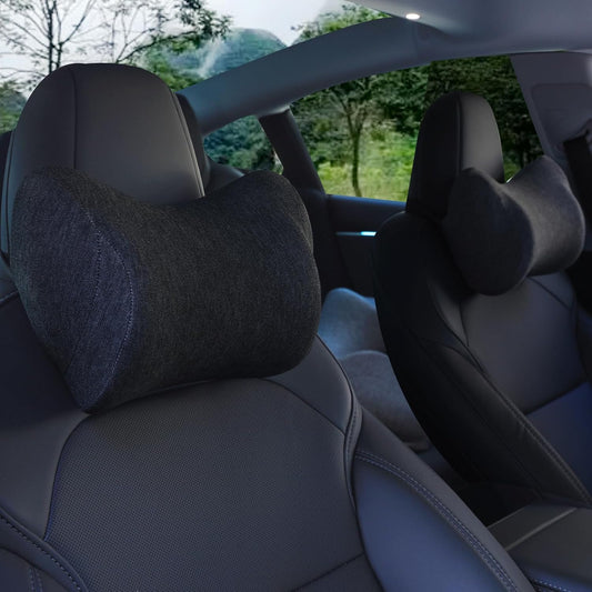 Car Neck Pillow for Driving Gaming Chair Neck Pillow with Adjustable Strap and Removable Cover, Memory Foam Headrest Pillow for Chairs, Ergonomic Design, 2 Pack