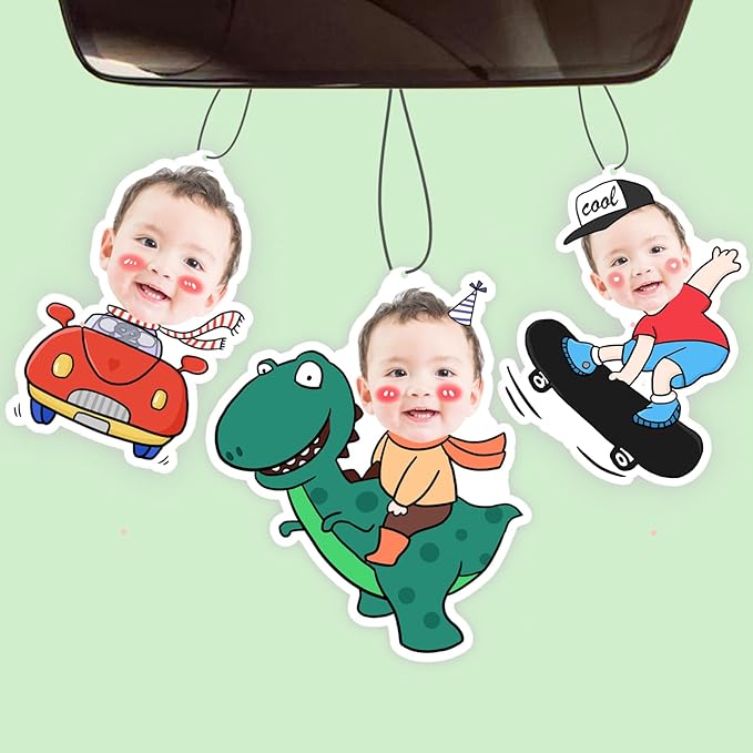 FIMILOVE Custom Air Freshener for Car with Face and Cartoon Body, Personalized Gift for Valentine’s Day Birthday- Ideal for Car Wardrobe Bathroom Hanging Ornaments