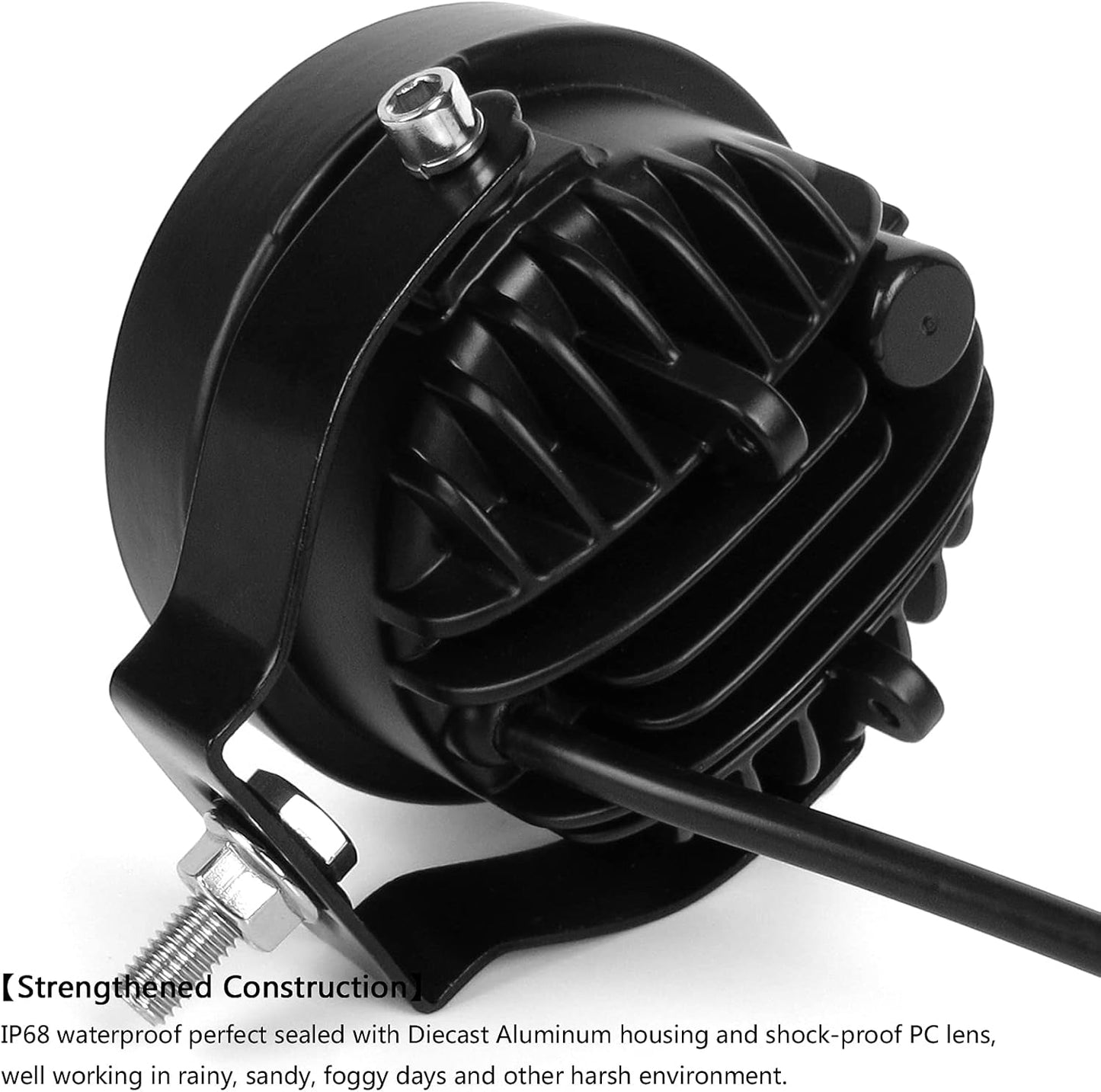 2PCS 4 Inch 60W Led Pod Lights 4x4 Offroad Yellow Driving Lights Flood Beam Waterproof Work Auxiliary Lights Bumper Lights Fit For 12V 24V Car Truck ATV Boat Motorcycle Fog Lights