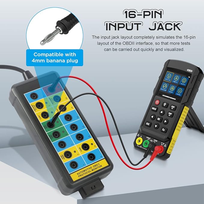 CMTOOL OBD2 Breakout Box with LED Light Indicator, Professional 16-Pin OBD Breakout Box, Automotive Electrical Diagnostic Test Tool, Portable Testing Tool