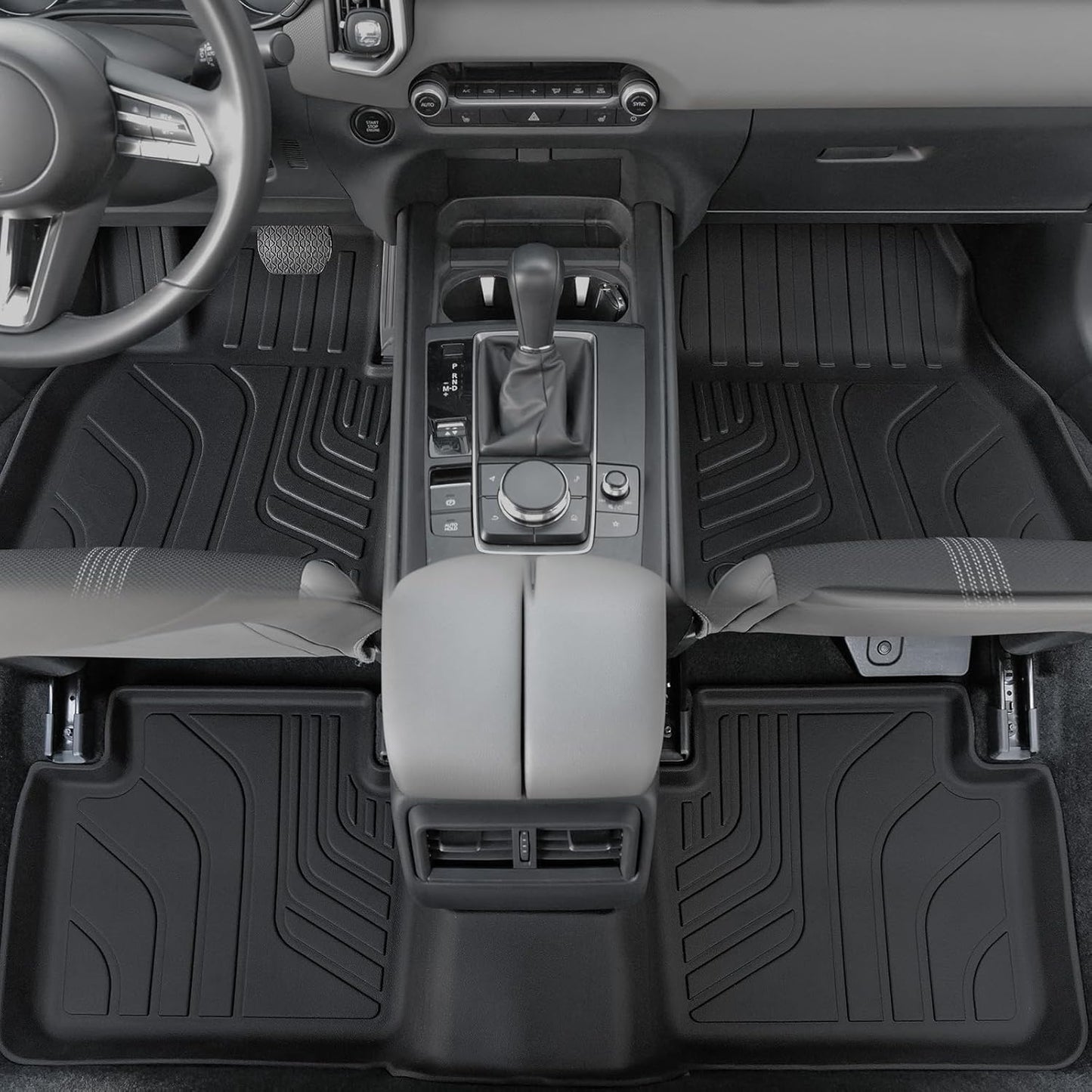 Floor Mats Set for 2023 2024 2025 Mazda CX-50 Gas, Full Coverage All Weather Floor Mats Cargo Mat with Backrest Protectors & Door Sill Guards for CX50 Accessories(Not fit Hybrid)