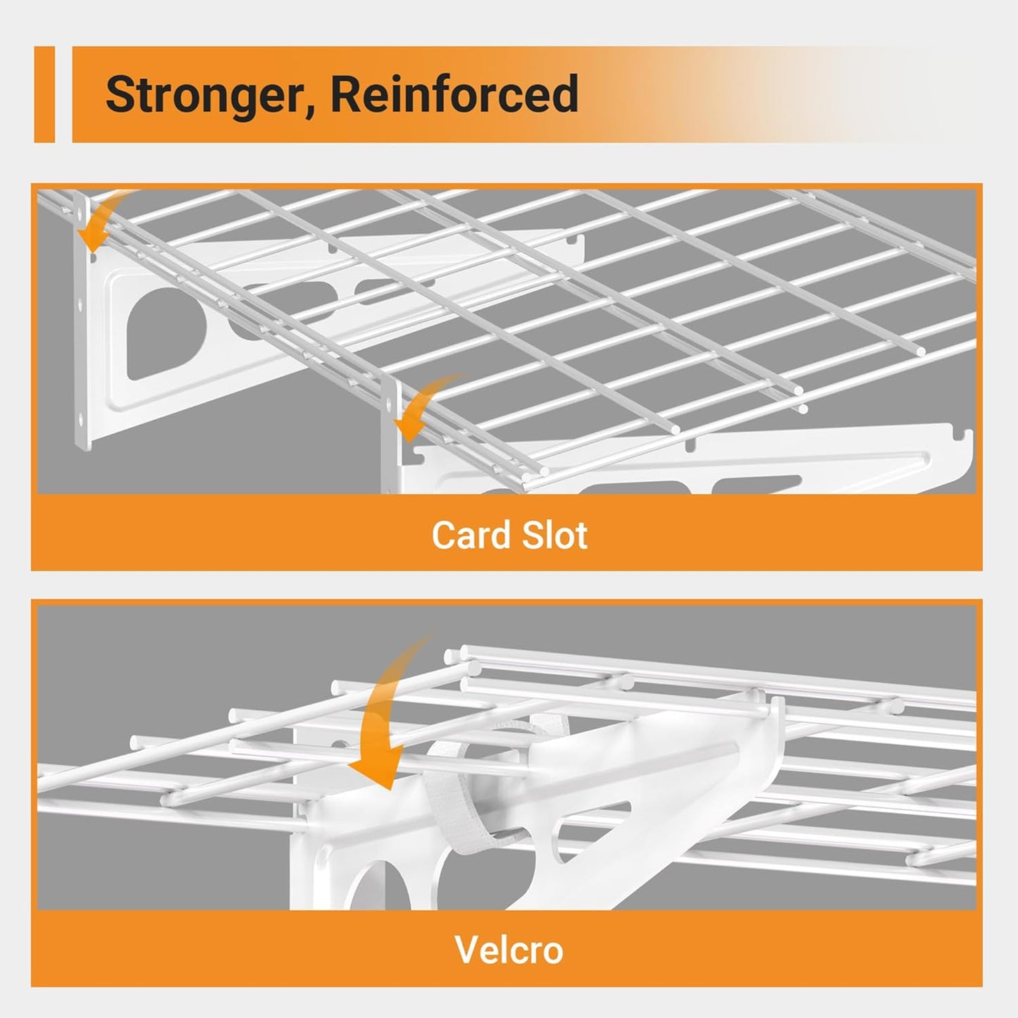 1x6 ft Garage Shelving, 2-Pack Wall-Mounted Shelves for Garage, Kitchen, Pantry Storage, 600 lbs Total Load Capacity Wall Shelving, White