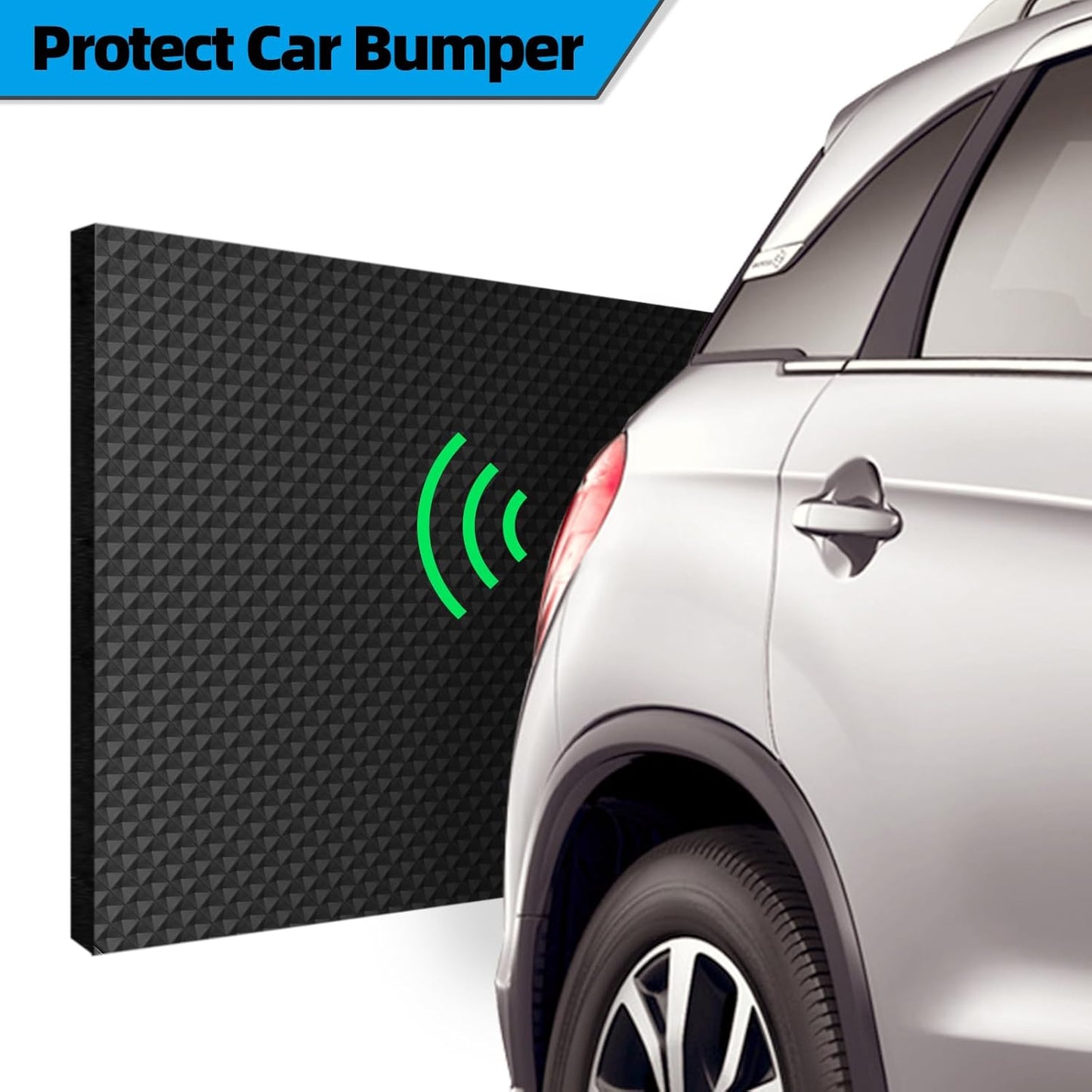 Spurtar Garage Wall Protector, Waterproof Garage Parking Aid Car Door Protector Self Adhesive Corner EVA Foam Wall Bumper Guards Padding for Door Ding Protection Black,157" x 8" x 1/4"