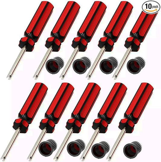 10Pcs Car Auto Screwdriver Valve Core Motorcycle Truck Bike Screwdriver Valve Stem Core Remover Tire Tube Installer Repair Tool