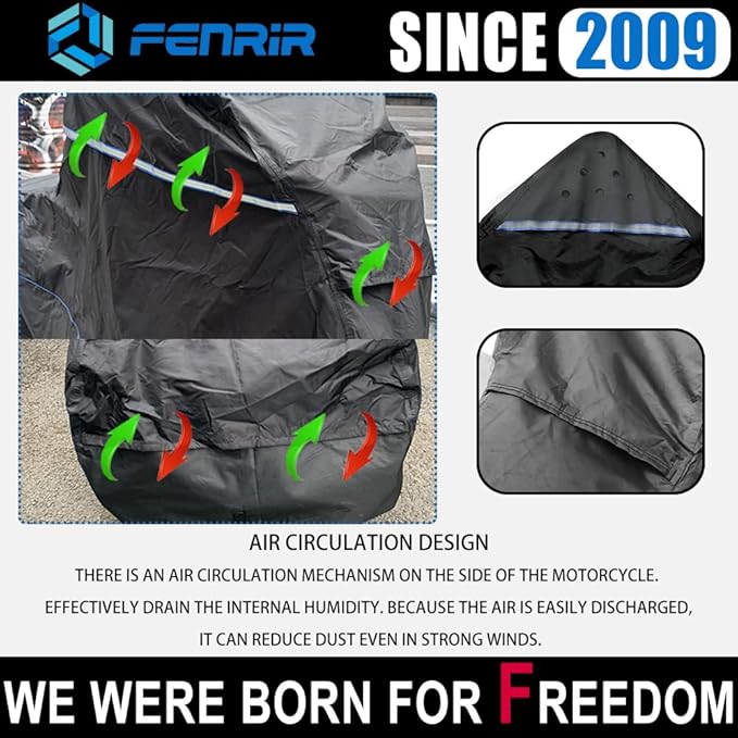 FENRIR 420D 90" INCH Motorcycle Cover Waterproof Outdoor Storage Compatible with BMW R1300GS R1250GS KTM Adventure Honda Africa Twin Nt1100 Yamaha Tracer Suzuki VStrom Kawasaki Versys Triumph Tiger