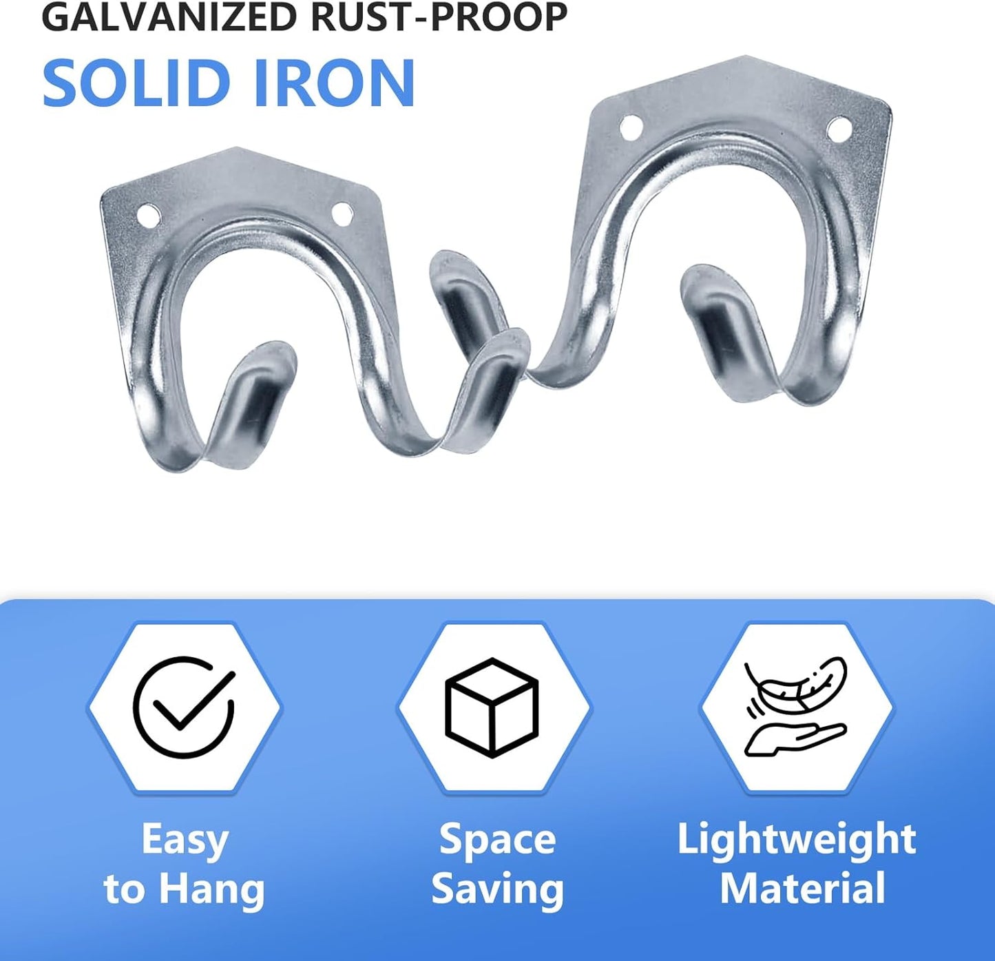 15 Pack Tool Hanger Hooks, Wall Mount Garage Garage Shed Hooks Heavy Duty for Hanging Ladder & Ropes