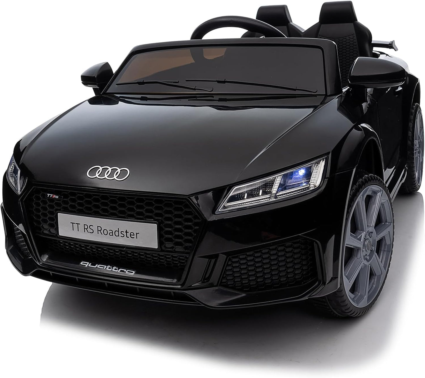 Electric Ride on Car for Kids, Licensed Audi 12V 7Ah Kids Ride-on Toy for Toddlers 3-5 Year Old with Remote, Bluetooth - Black
