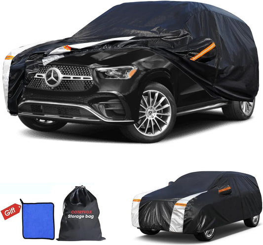 Mercedes Benz GLE Car Cover 100% Waterproof All Weather, Gift with Towel, 10 Layers SUV Car Cover Custom Fit 2015-2025 GLE 350/450/580, 63/53AMG, Outdoor Cover Rain Sun UV Protect with Door Zipper.