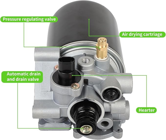 SCITOO R955300 Air Dryer for Volvo, Freightliner, Kenworth, Peterbilt, International, Western Star Trucks, Bus/RV/Other Compatible with Meritor Wabco System Saver 1200P (SS1200P) Series R955079