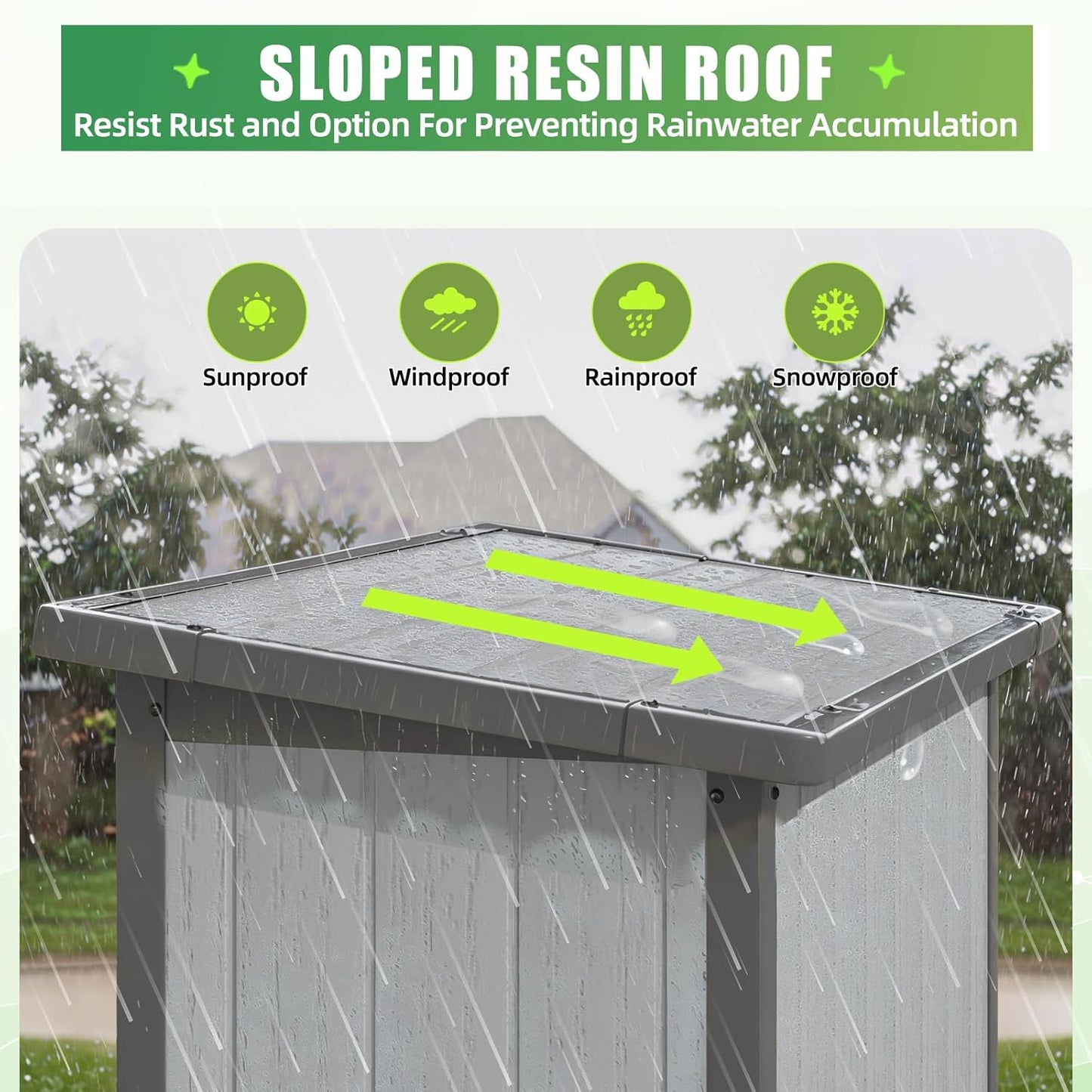 AECOJOY Resin Outdoor Storage Cabinet Waterproof with Adjustable Shelves, Vertical Tall Plastic Storage Shed with Reinforced Floor, All Weather Sheds & Outdoor Storage Clearance with Base for Outside