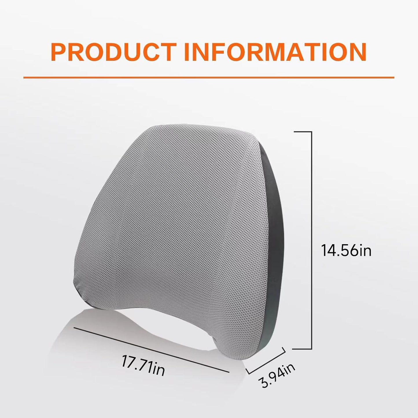 Super Comfy Lumbar Pillow, Lumbar Support Pillow for Back Pain Relief with Adjustable Strap, 100% Memory Foam & Breathable Removable Cover, Ergonomic Design - Softness Back Support Pillow(Gray)