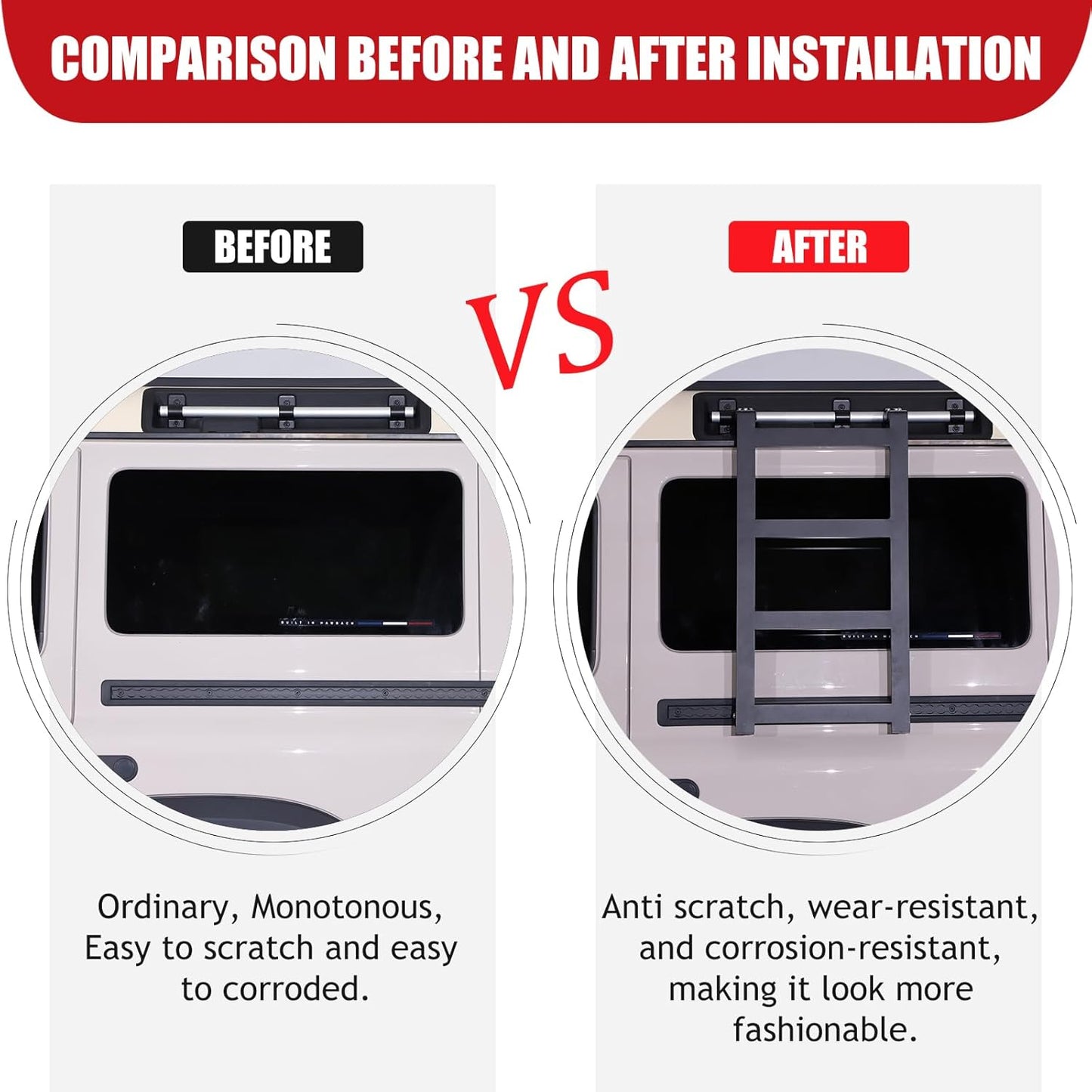 Car Roof Rack Ladder Side Access Ladder Compatible with INEOS Grenadier 2020-2024 Aluminum Alloy Side Window Roof Step Ladder Kit Left Right Universal