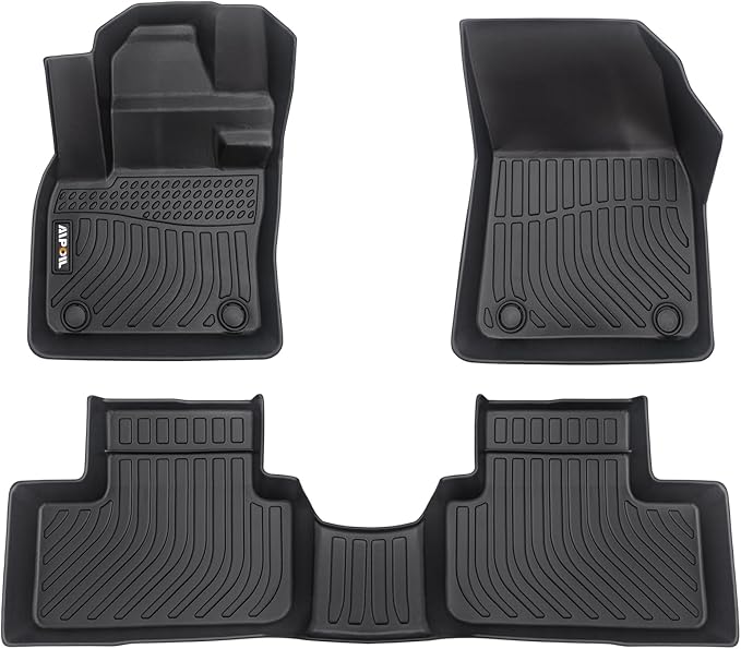 AIPOIL® Floor Mats for 2019-2025 Volvo XC40 Fits 1st & 2nd Row TPE All Weather Anti-Slip Floor Liners Full Set Custom Car Mats Accessories, Black
