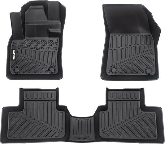 AIPOIL® Floor Mats for 2019-2025 Volvo XC40 Fits 1st & 2nd Row TPE All Weather Anti-Slip Floor Liners Full Set Custom Car Mats Accessories, Black
